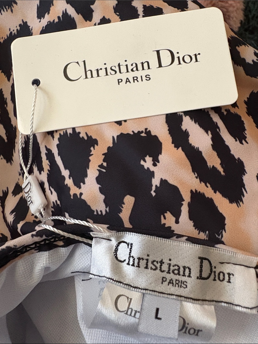 Dior Leopard Print One-Piece Swimsuit in Beige/Black NWT - Picture 8 of 8